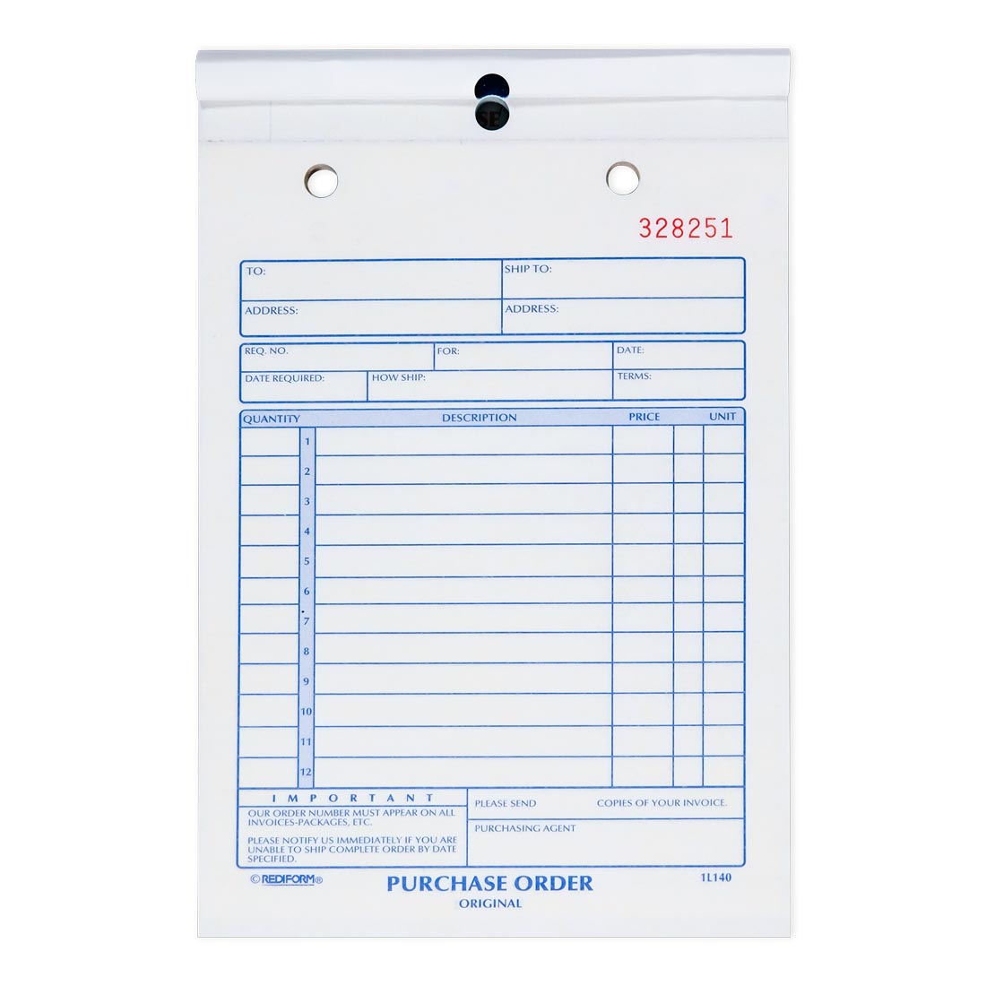 Purchase Order Book 1L140
