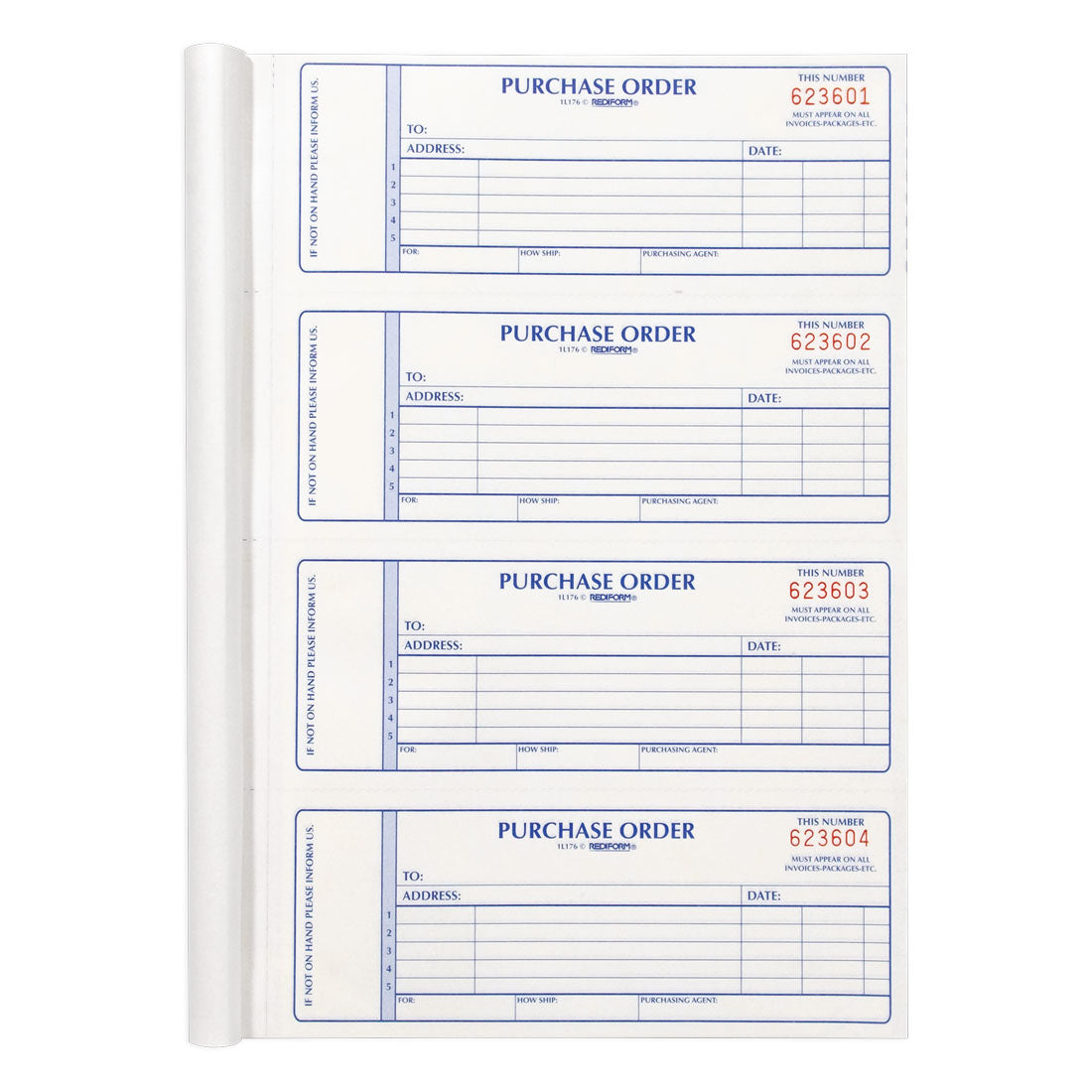 Purchase Order Book 1L176