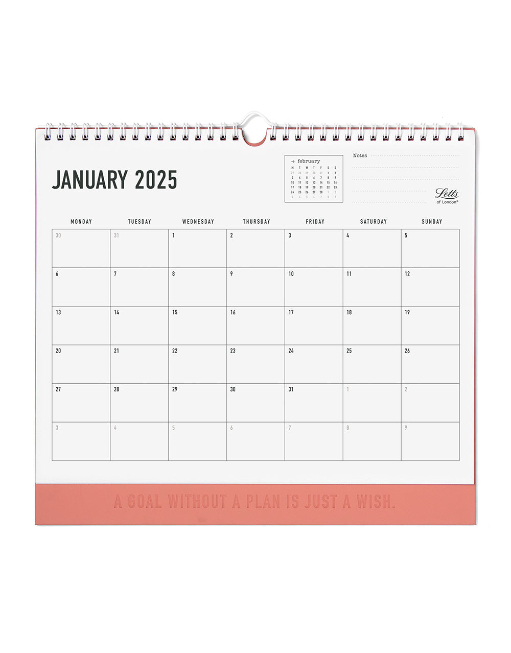 Conscious 2025 Wall Calendar Clay by Letts of London Rediform Letts Desk Calendar 2025