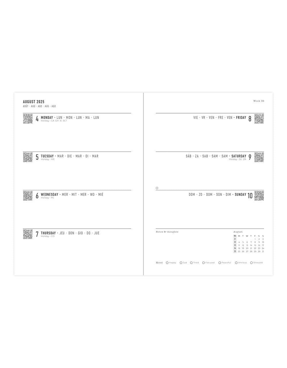 Letts Paisley A6 Week to View Planner 2025-2026 - Multilanguage 26-030851 #color_butterfly