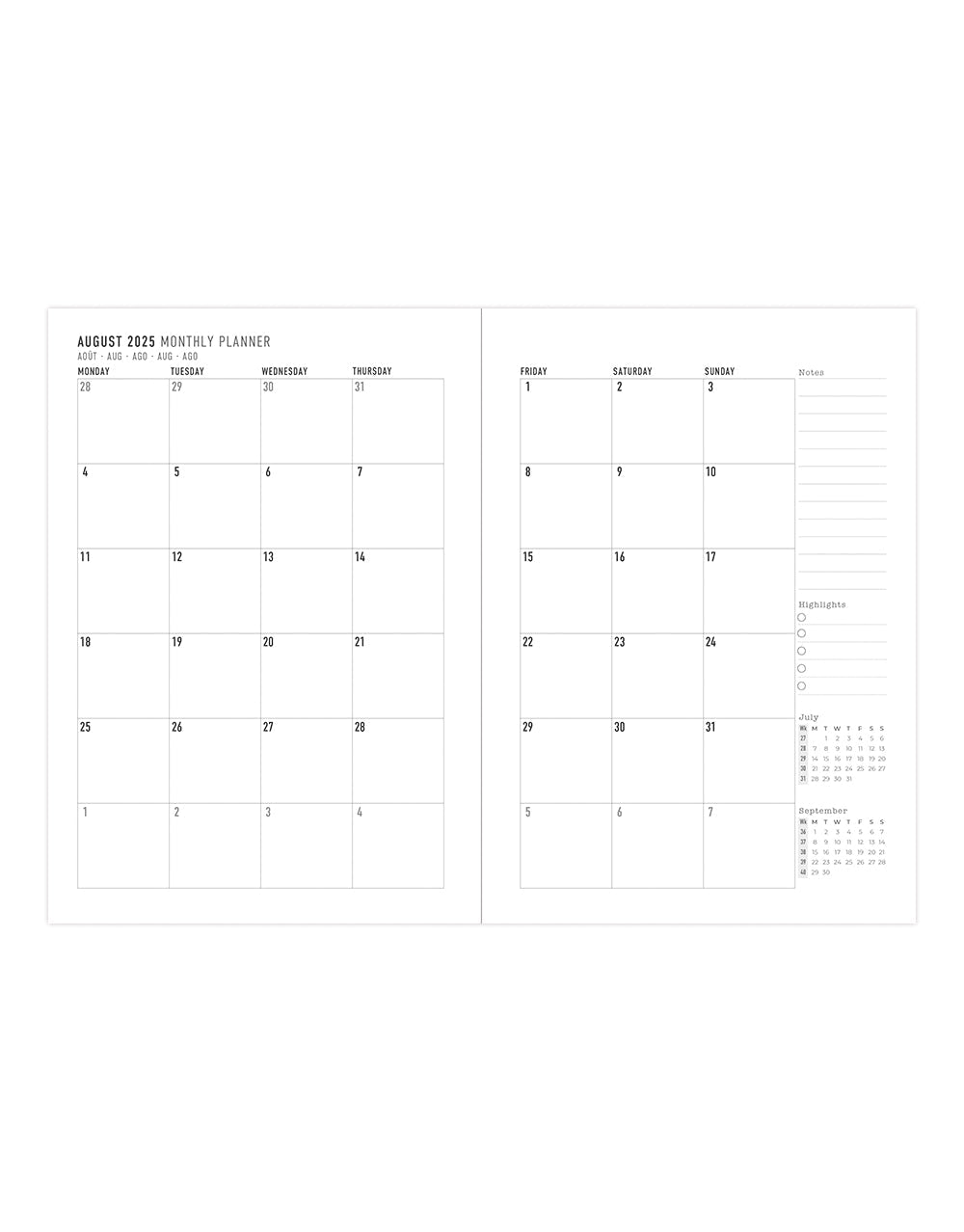 Letts Botanics A5 Week to View Planner 2025-2026 - Multilanguage 26-031919 #color_botanics-plum