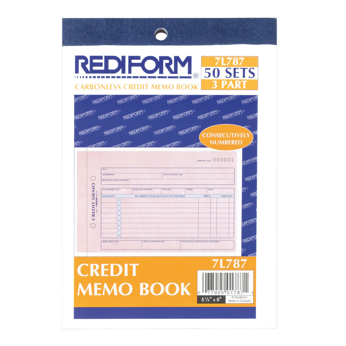 Credit Memo Book 7L787