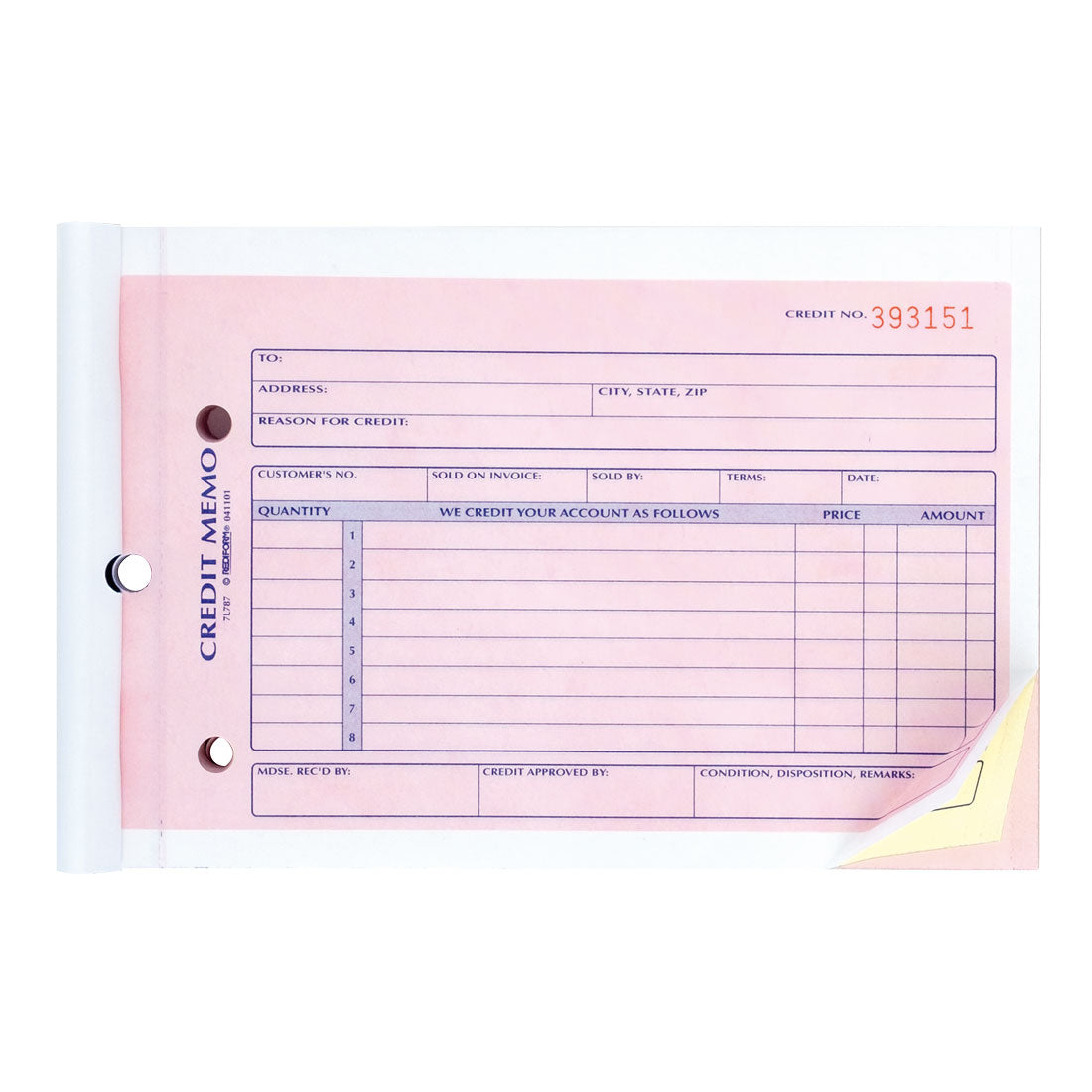 Credit Memo Book 7L787