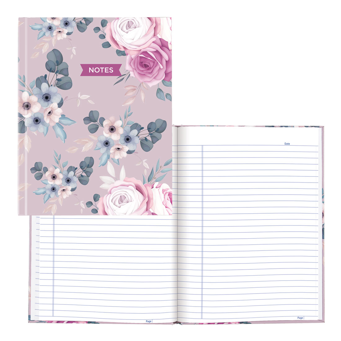 Blueline Notebook Lavender A9.02#color_lavender-floral
