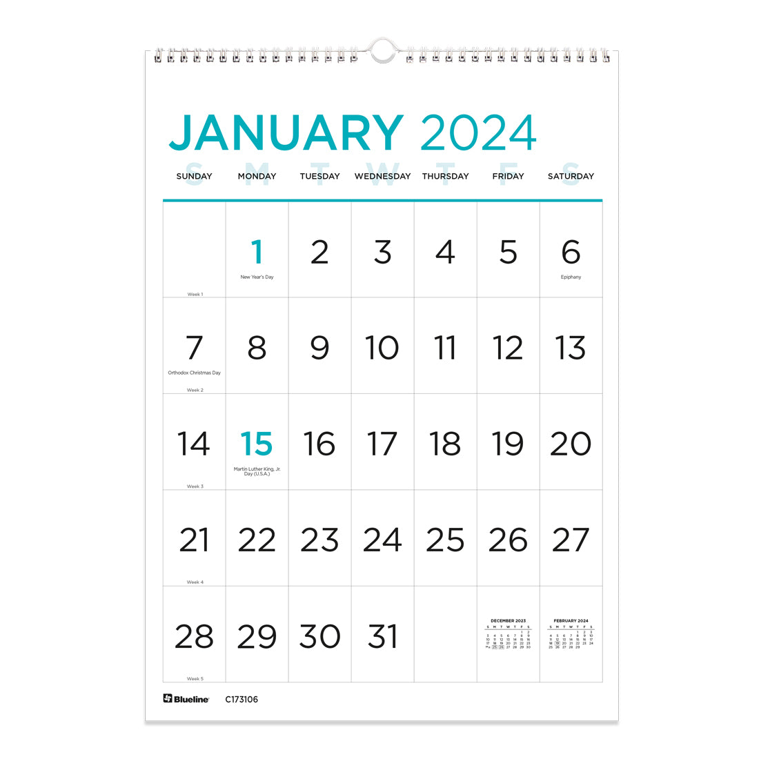 2024 Wall Calendar Slim Calender, Large Month to View Planner,Easy View  Calendar