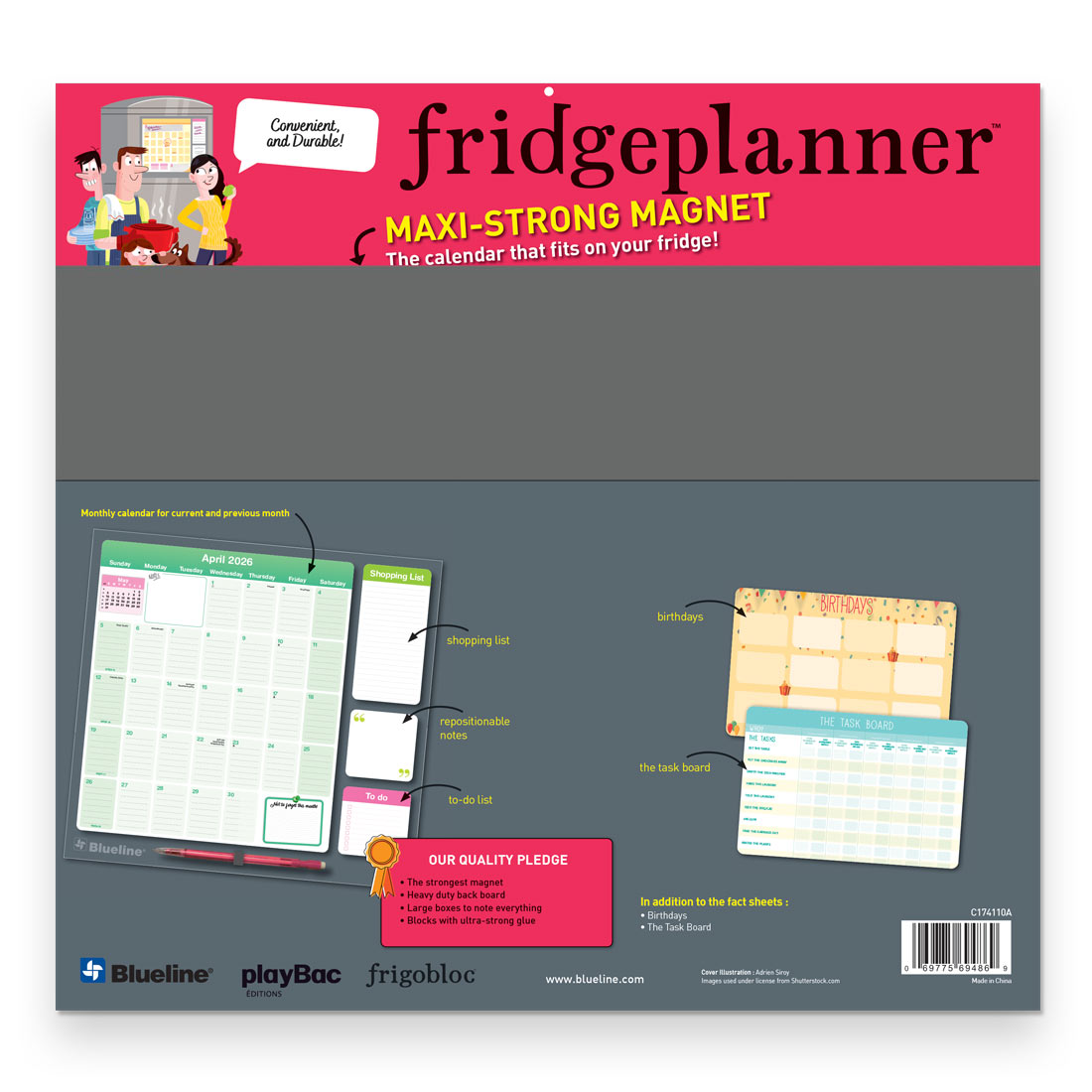 Fridgeplanner™ Maxi Magnet Calendar, 17-Month 2025-2026 (C174110A-26)