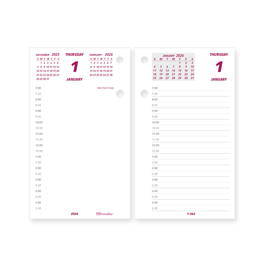 Brownline 2026 Refill for Daily Calendar Pad C2S C2R-26