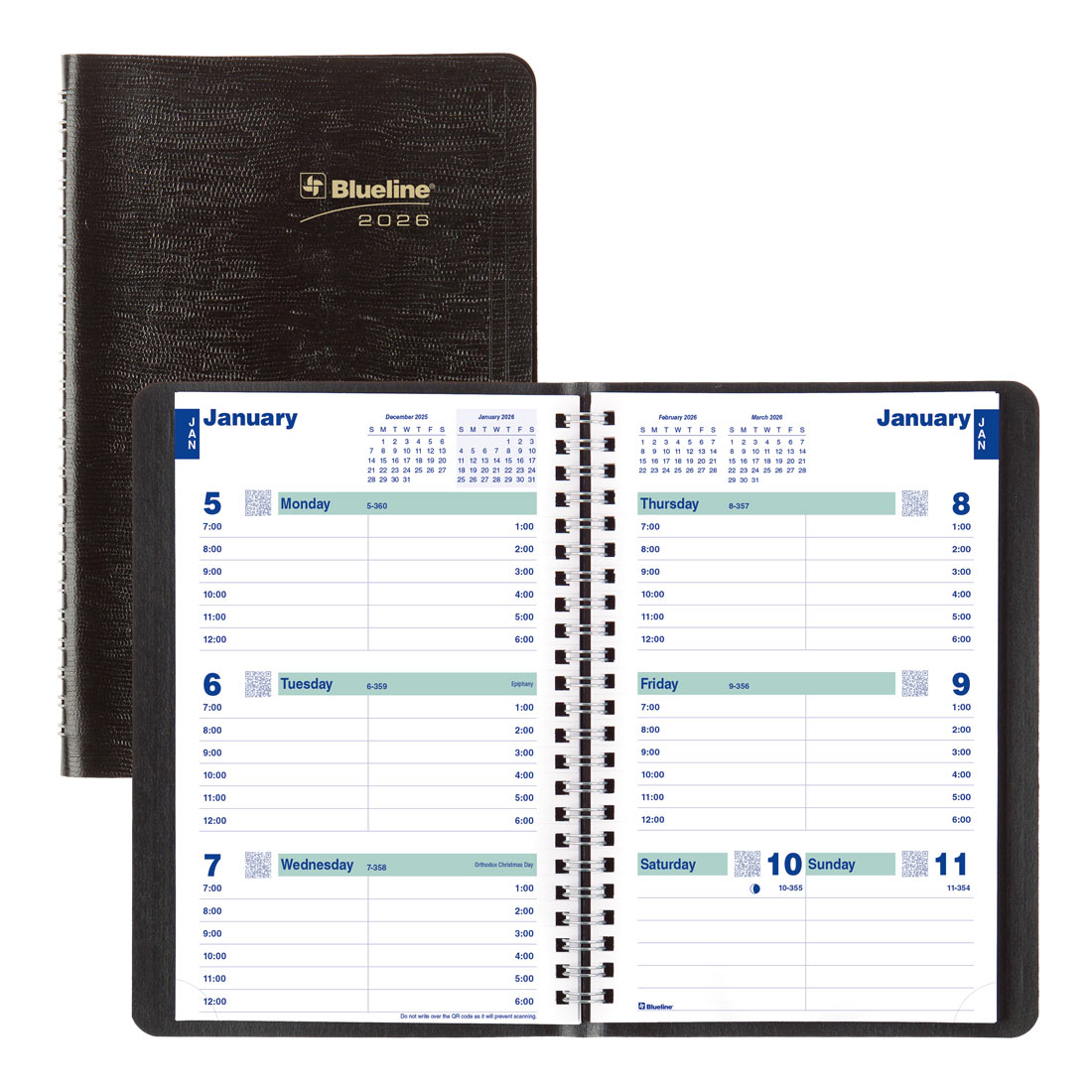 Blueline Essential Plan & Link™ Weekly Planner, Black, 2026 C5075.81T-26