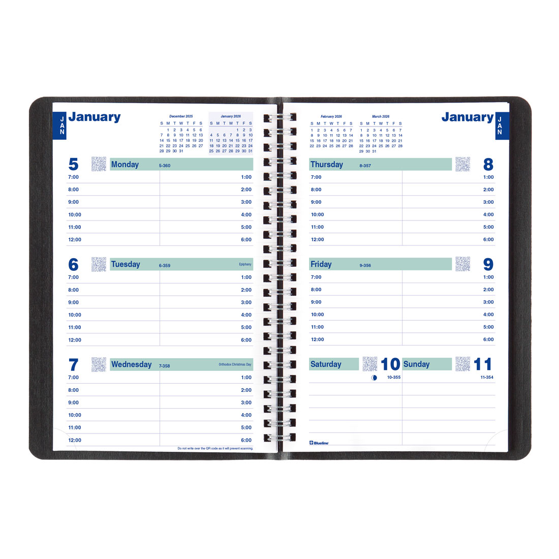 Blueline Essential Plan & Link™ Weekly Planner, Black, 2026 C5075.81T-26