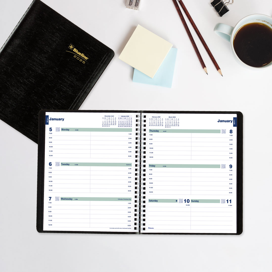 Blueline Essential Plan & Link™ Weekly Planner, Black, 2026 C5275.81T-26