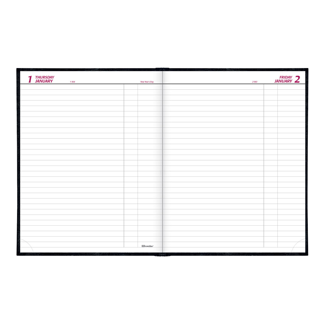 Brownline Daily Planner, Untimed, 2026 C550.BLK-26, C550.RED-26 #color_black