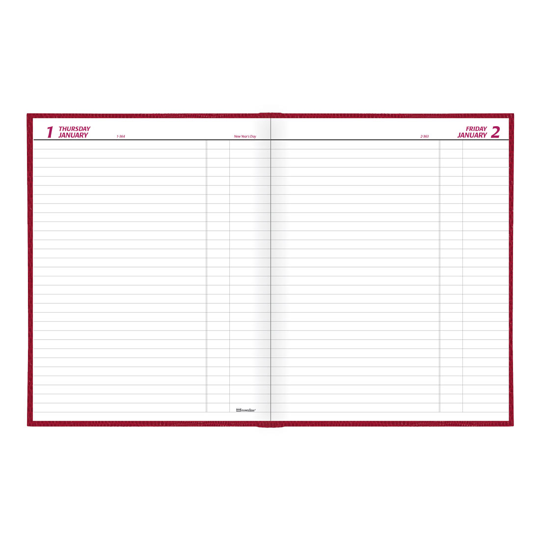 Brownline Daily Planner, Untimed, 2026 C550.BLK-26, C550.RED-26 #color_red
