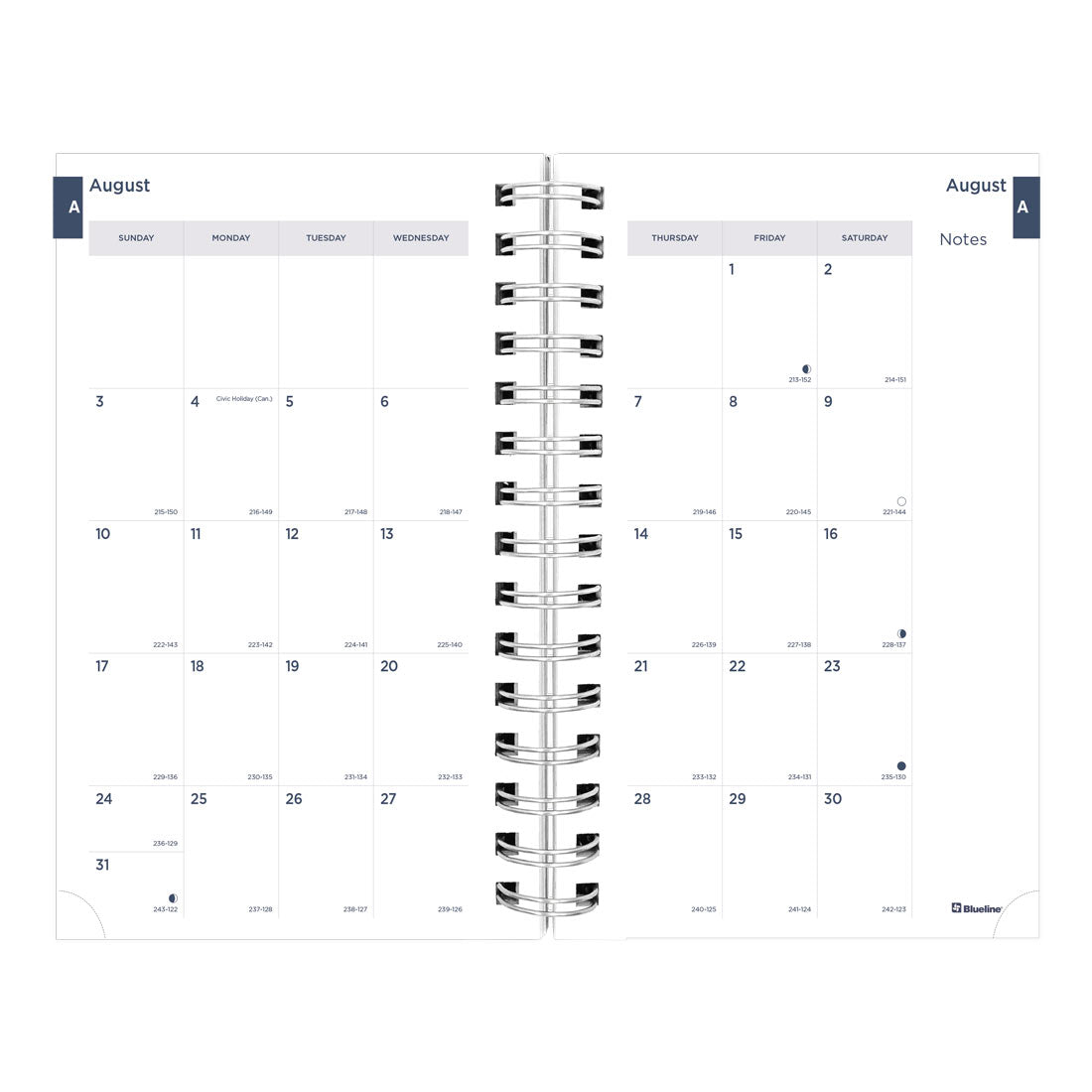 Academic Daily Planner, Blossom, 2025-2026, Blueline CA214PG-26 #color_blossom-navy