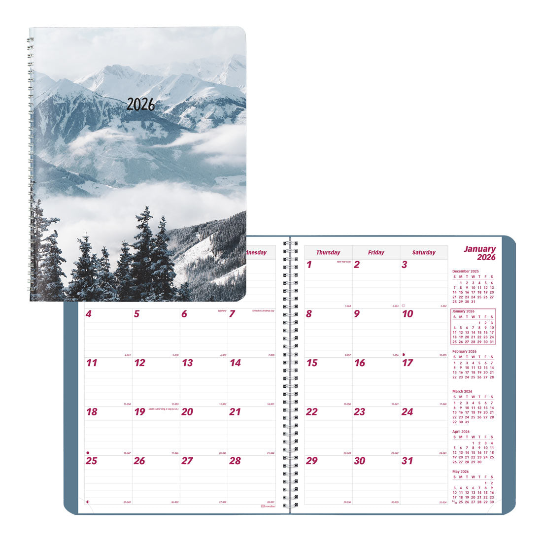 Brownline Mountain Monthly Planner, 2026 CB1262G.03-26, #color_snow