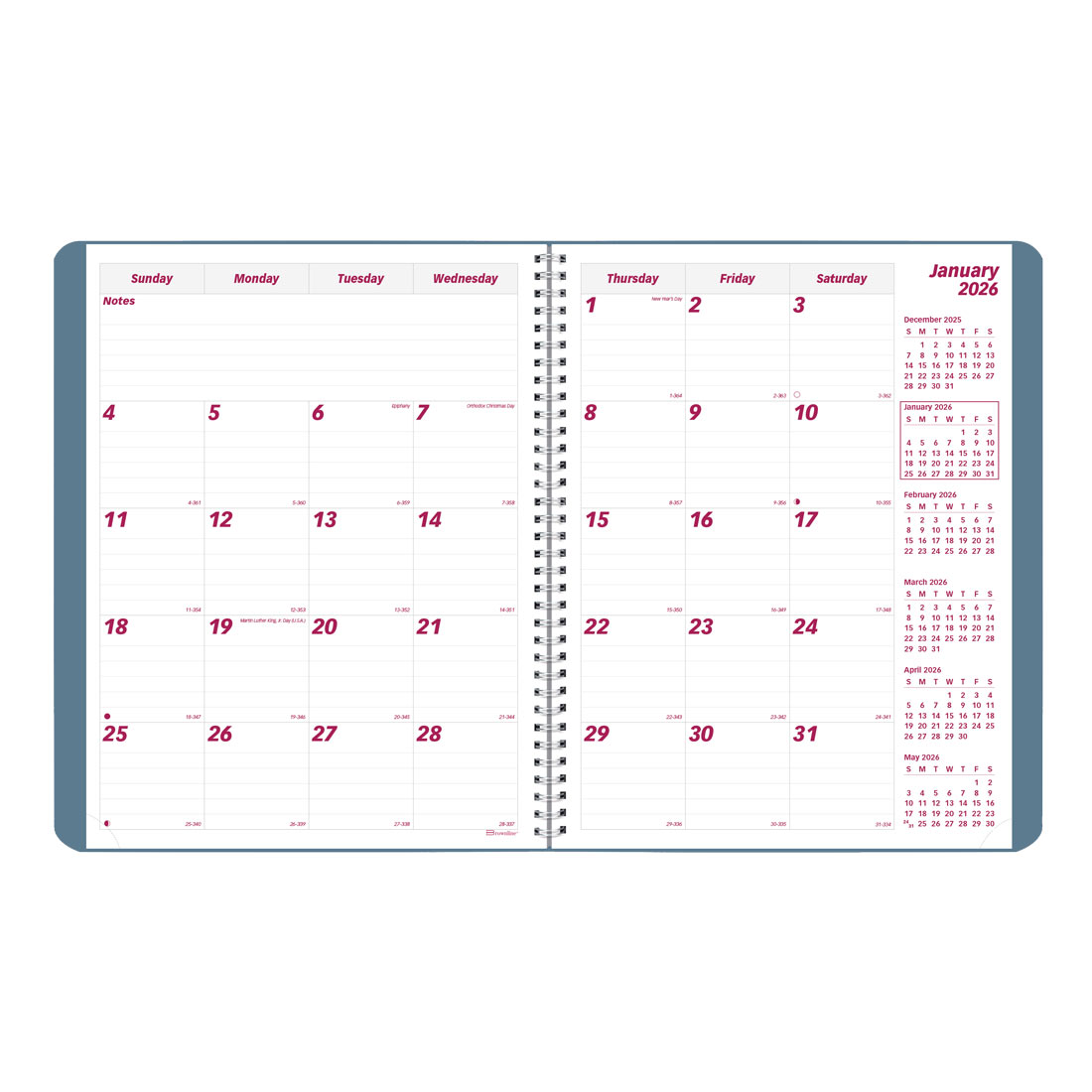 Brownline Mountain Monthly Planner, 2026 CB1262G.03-26, #color_snow