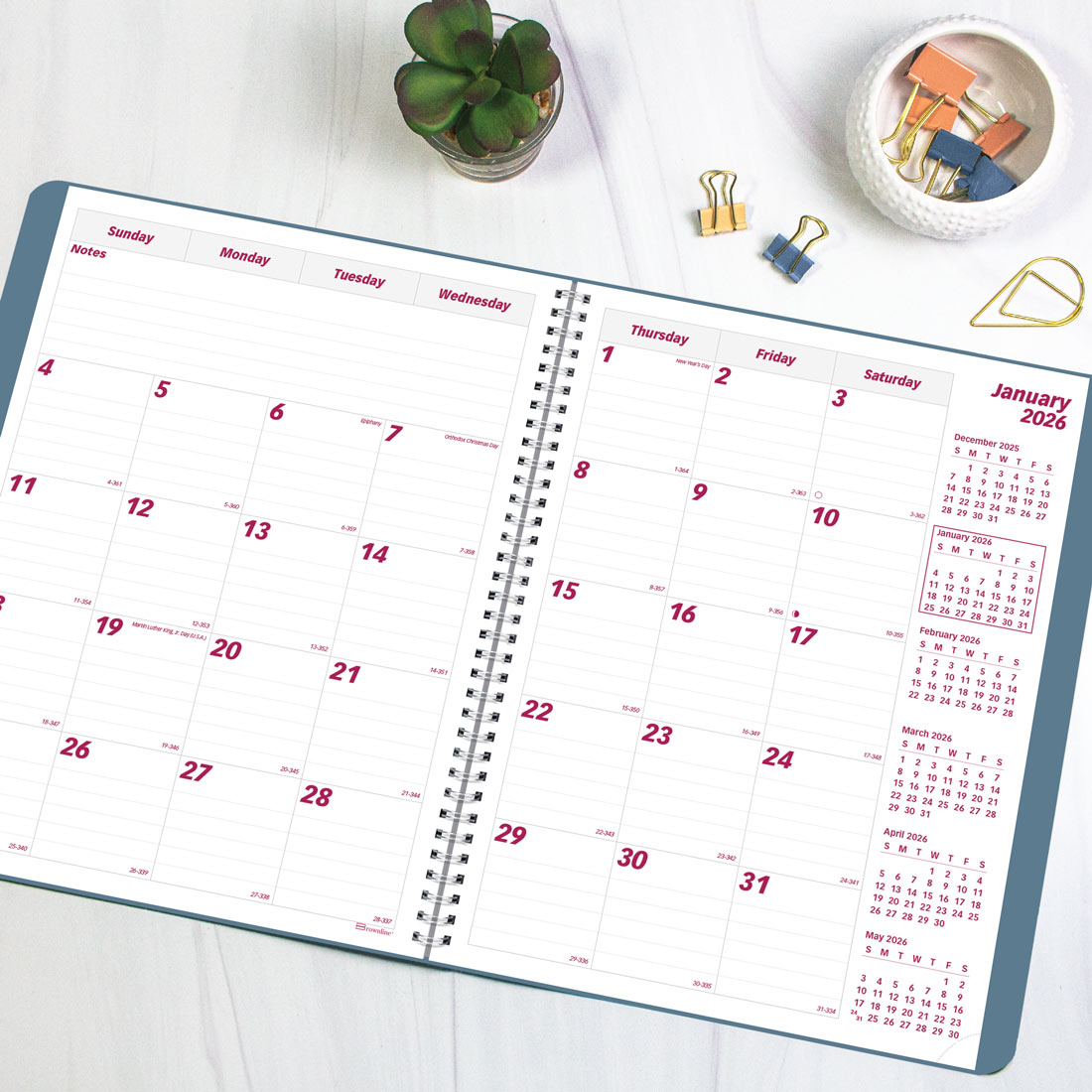 Brownline Mountain Monthly Planner, 2026 CB1262G.03-26, #color_snow