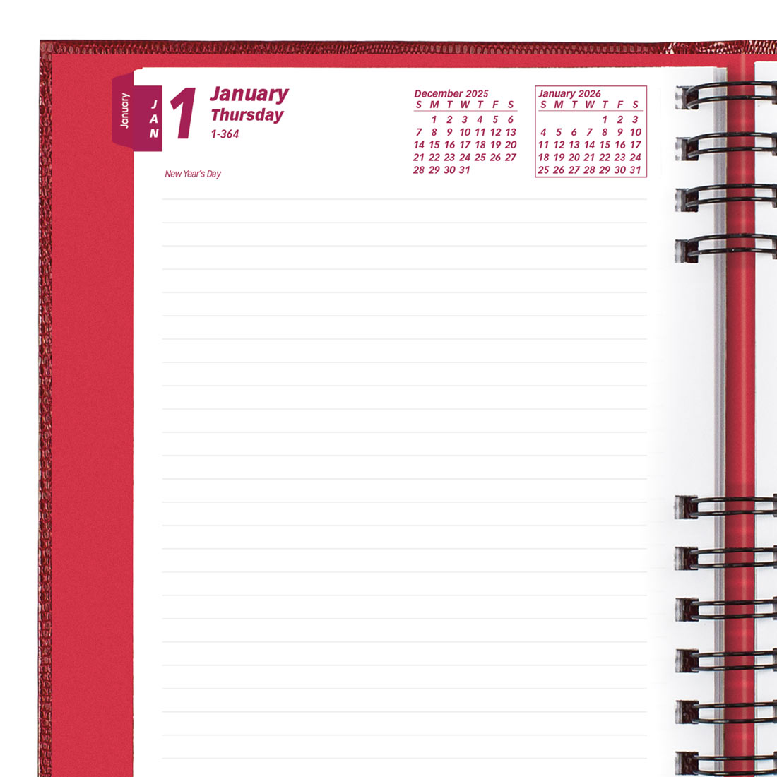 Brownline CoilPro™ Daily Planner, Untimed, Red, 2026 CB389C.RED-26