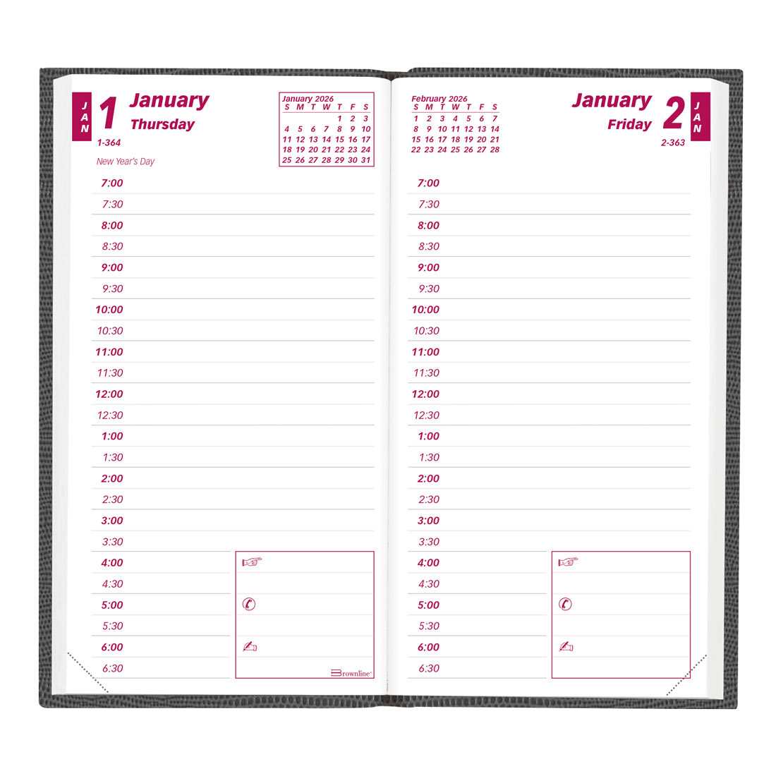 Brownline Daily Pocket Appointment Planner, Assorted Colors, 2026 CB401.ASX-26