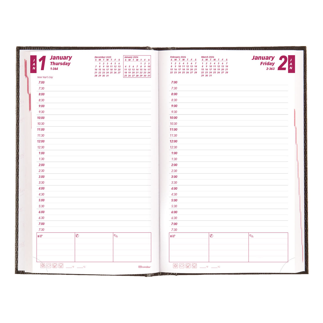 Brownline Daily Appointment Planner, Black, 2026 CB634.BLK-26