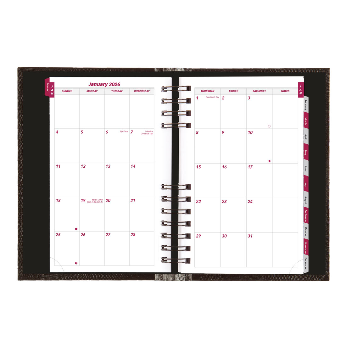 Brownline CoilPro™ Daily Appointment Planner, Black, 2026 CB634C.BLK-26