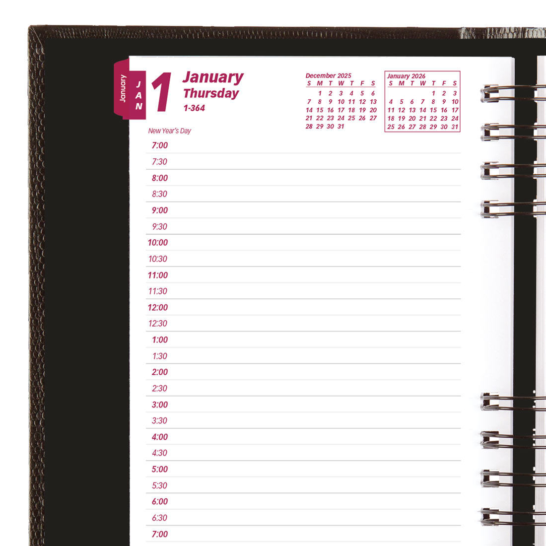 Brownline CoilPro™ Daily Appointment Planner, Black, 2026 CB634C.BLK-26