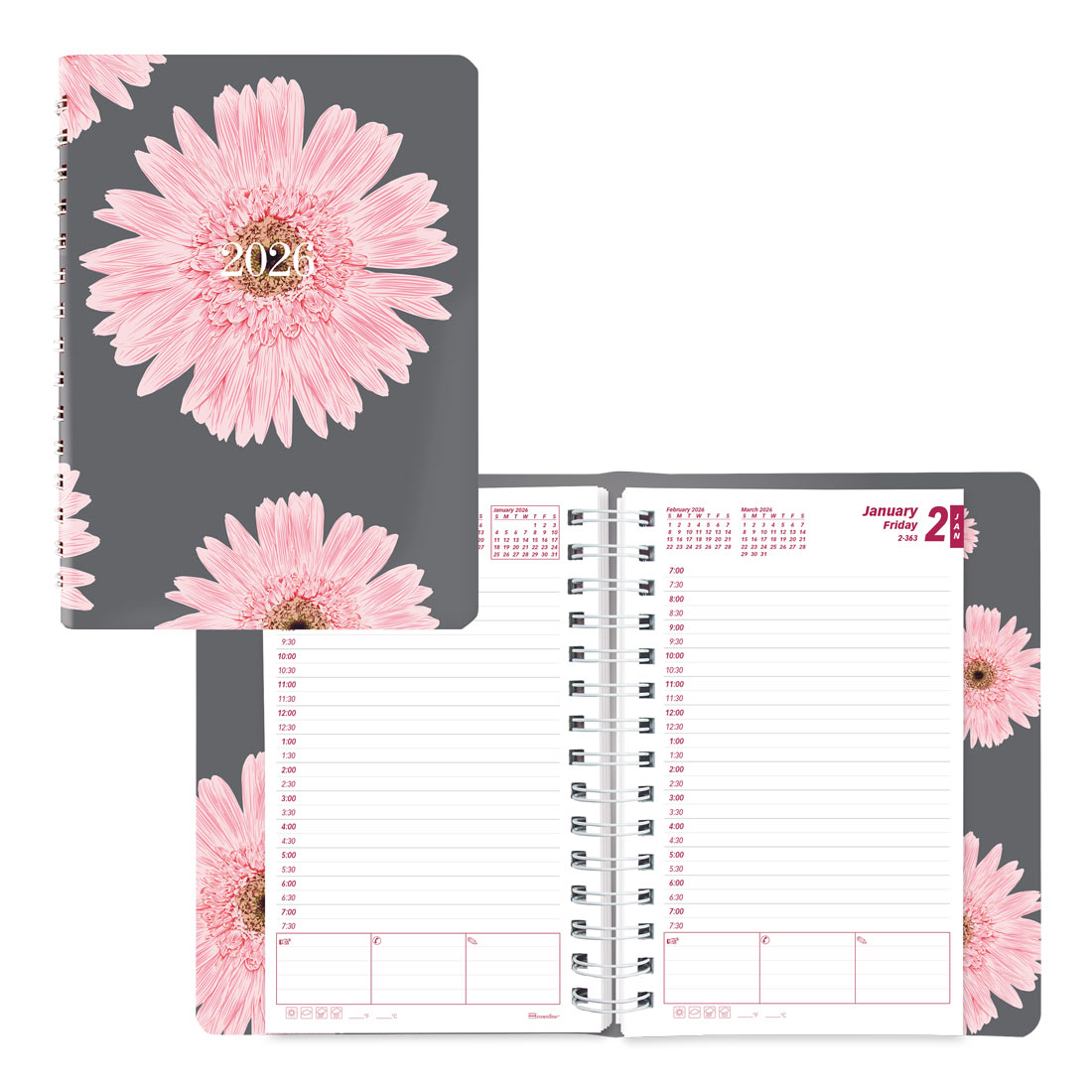 Brownline Pink Daisy Daily Planner, 2026 CB634G.05-26