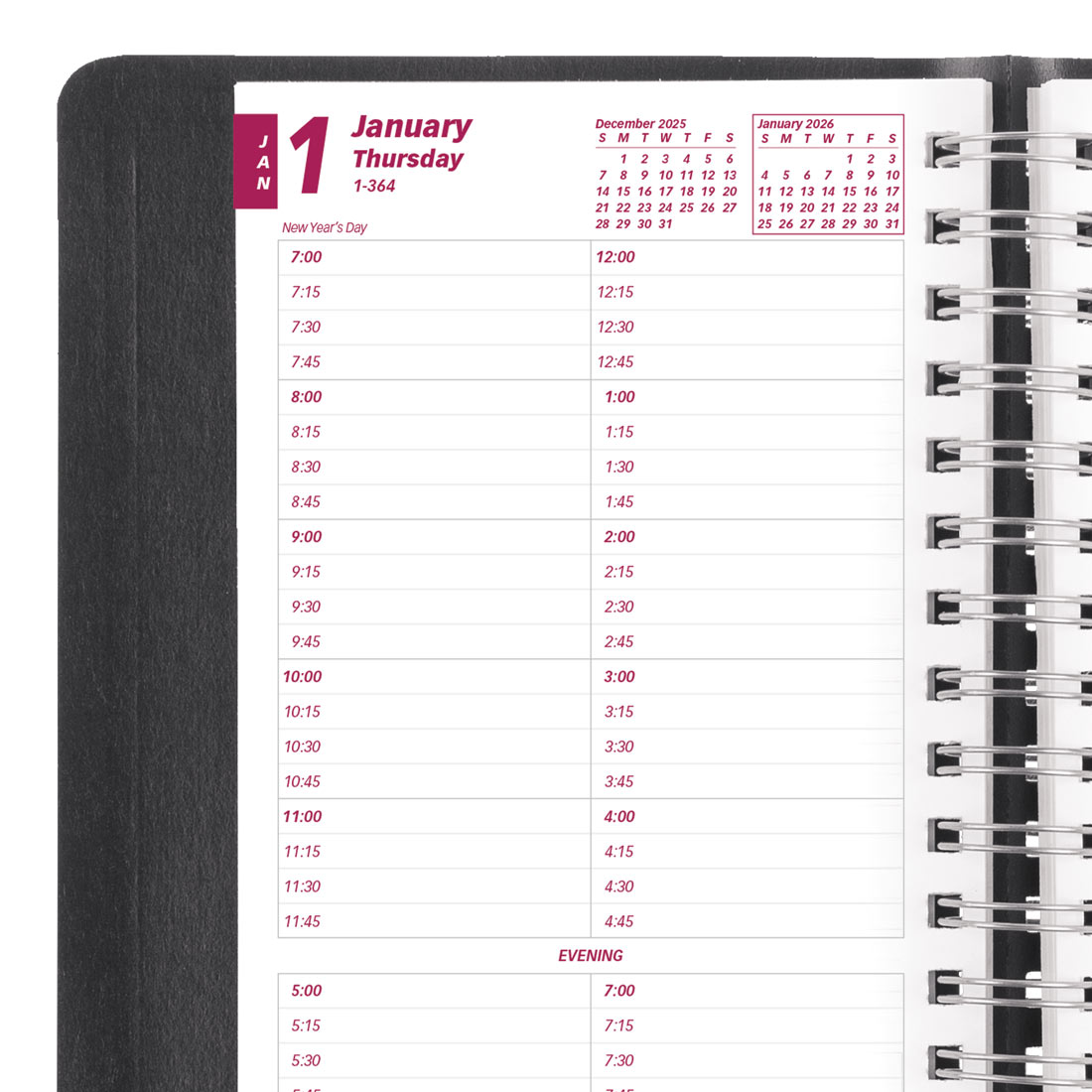 Brownline Essential Daily Planner, Black, 2026 CB800.BLK-26