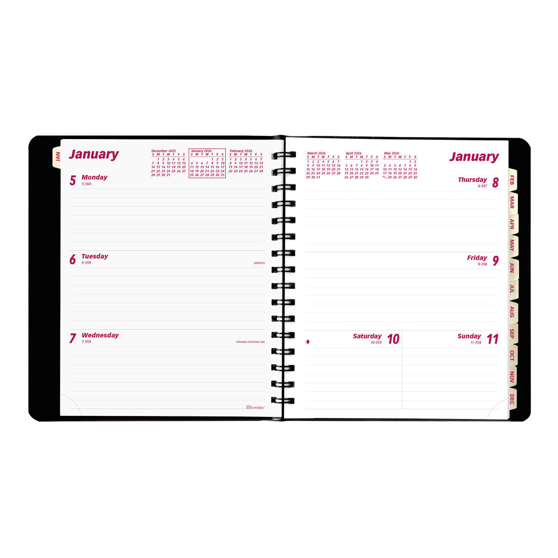 Brownline Essential Weekly Planner, Black, 2026 CB850.BLK-26