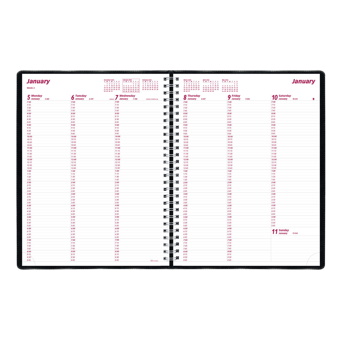 Brownline Essential Weekly Appointment Book, 2026 CB950.BLK-26, CB950.BLU-26, CB950.RED-26 #color_black