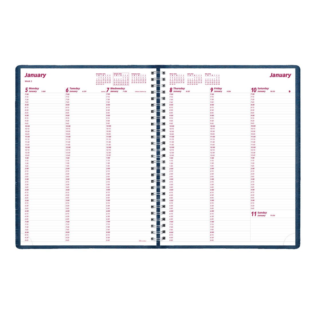 Brownline Essential Weekly Appointment Book, 2026 CB950.BLK-26, CB950.BLU-26, CB950.RED-26 #color_blue