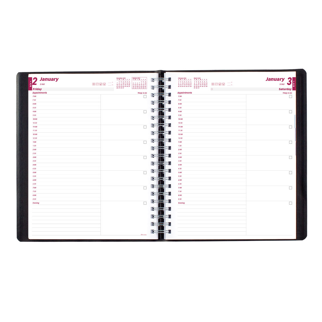 Brownline Essential Daily Planner, Black, 2026 CB965.BLK-26