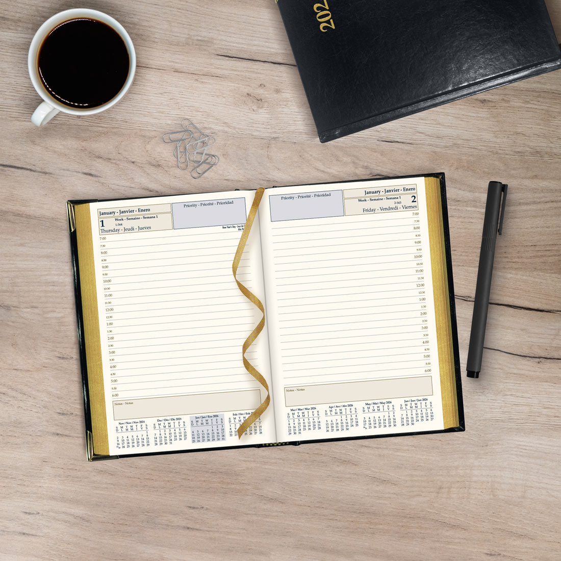 Brownline Executive Daily Planner, Black, 2026 CBE504.BLK-26