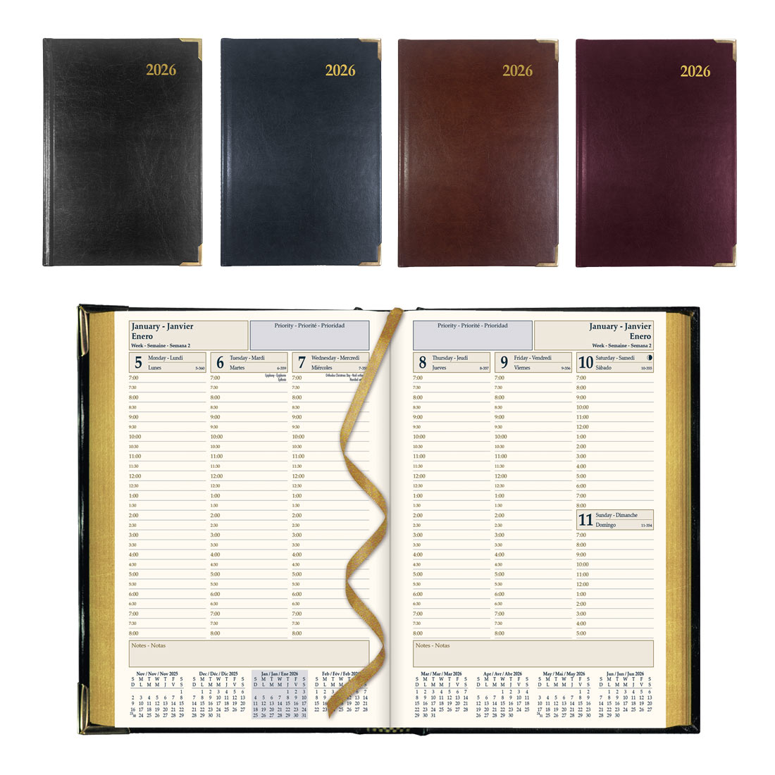 Brownline Executive Weekly Planner, Assorted Colors, 2026 CBE507.ASX-26