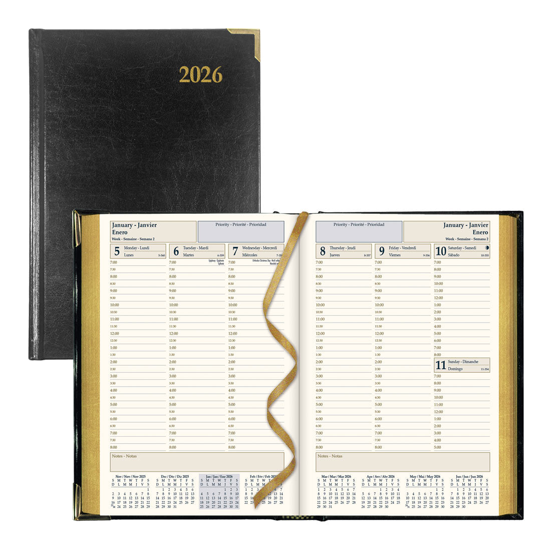 Brownline Executive Weekly Planner, Black, 2026 CBE507-26