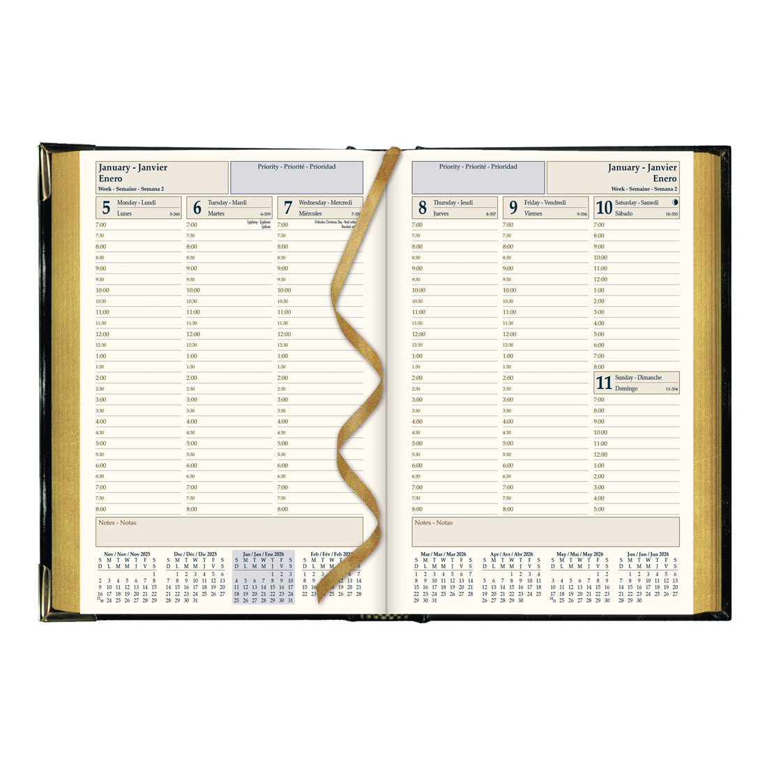Brownline Executive Weekly Planner, Black, 2026 CBE507-26