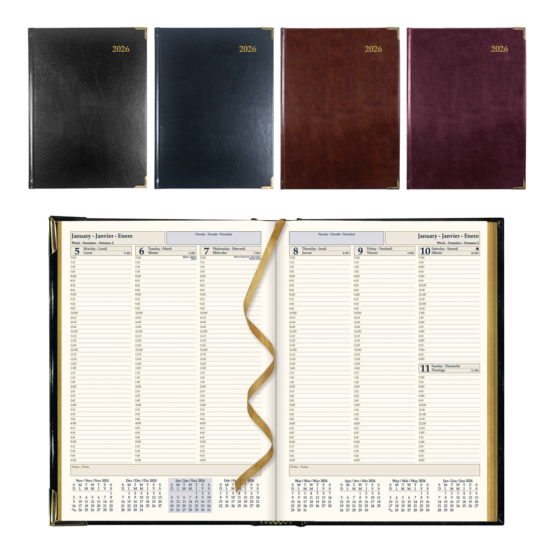 Brownline Executive Weekly Planner, Assorted Colors, 2026 CBE512.ASX-26