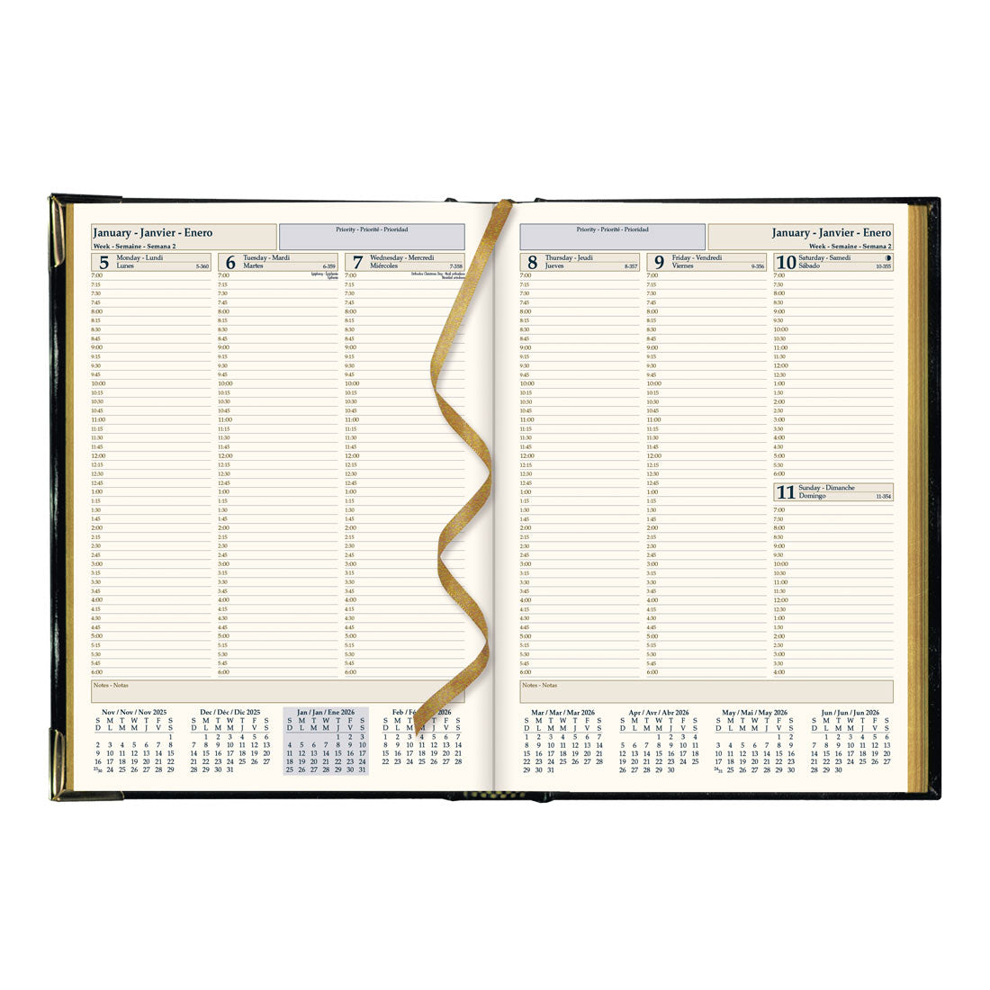 Brownline Executive Weekly Planner, Black, 2026 CBE512-26