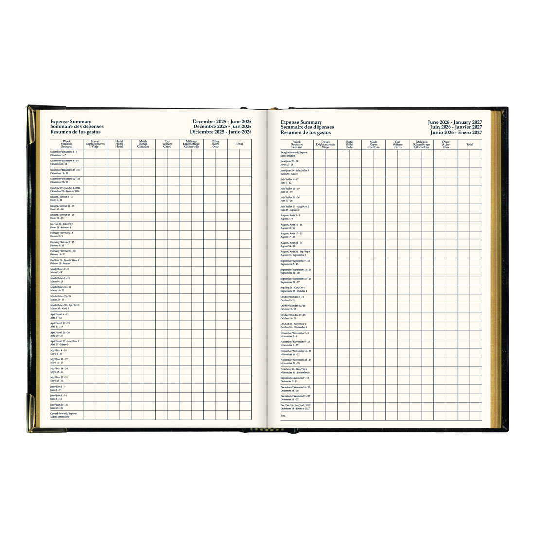 Brownline Executive Weekly Planner, Black, 2026 CBE512-26