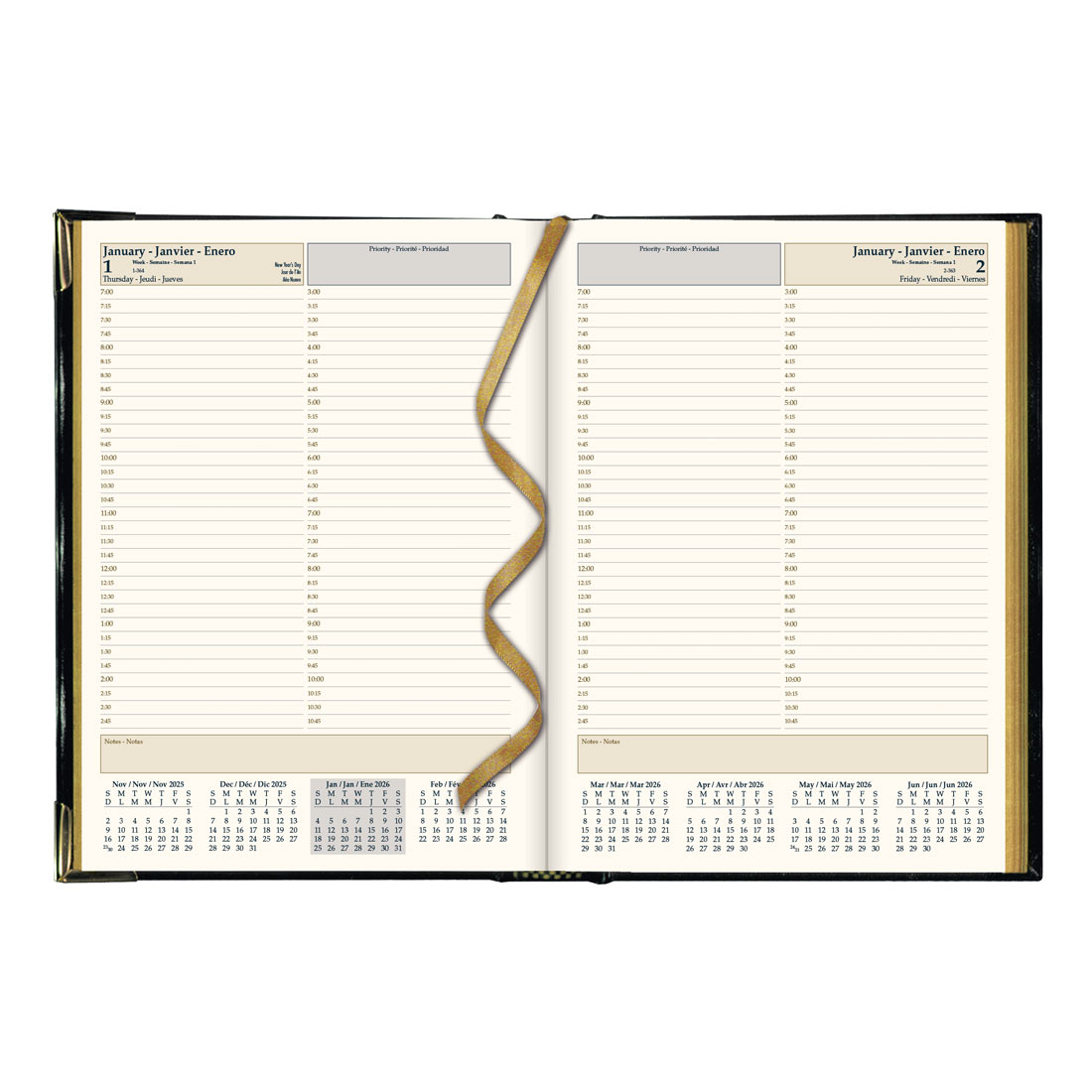 Brownline Executive Daily Planner, Black, 2026 CBE514-26