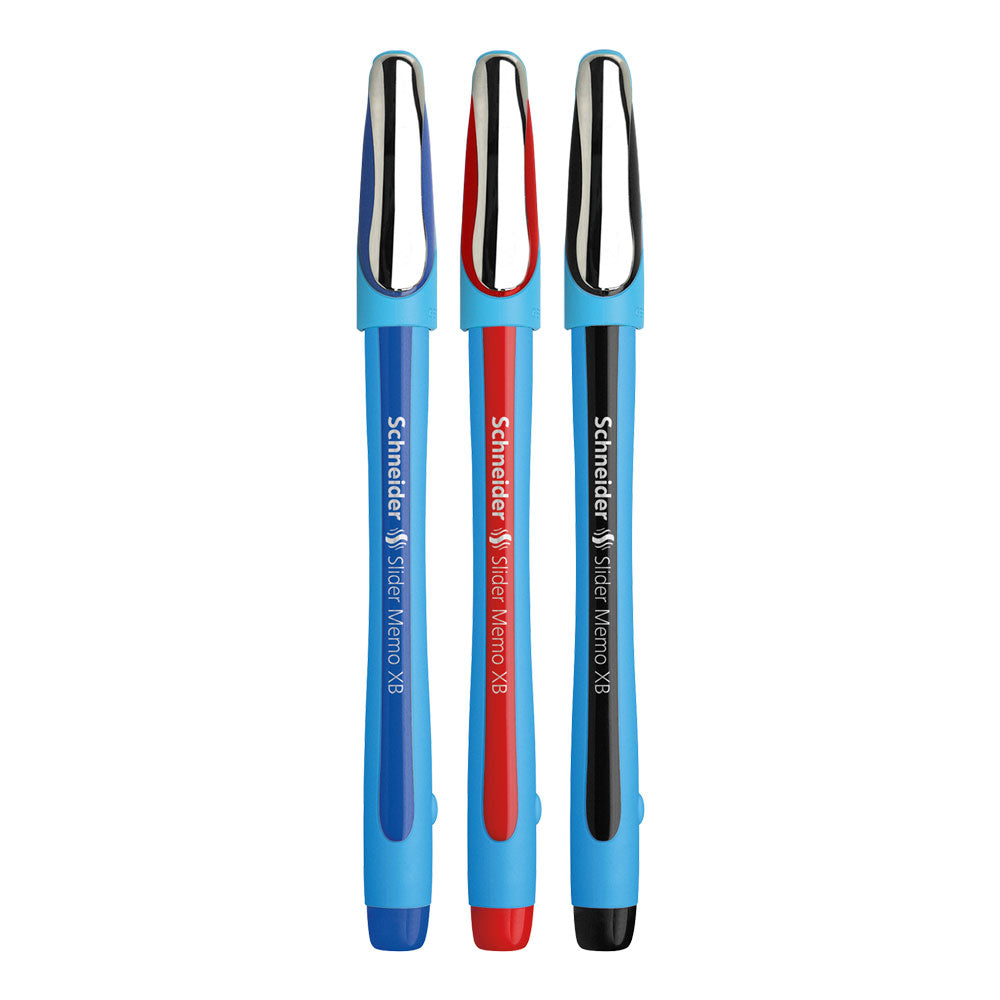Schneider Memo Ballpoint Pens XB, Wallet 3 pieces - Assorted
