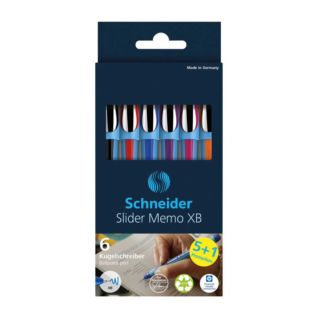 Schneider Memo Ballpoint Pens XB, Wallet 6 pieces - Assorted 150296