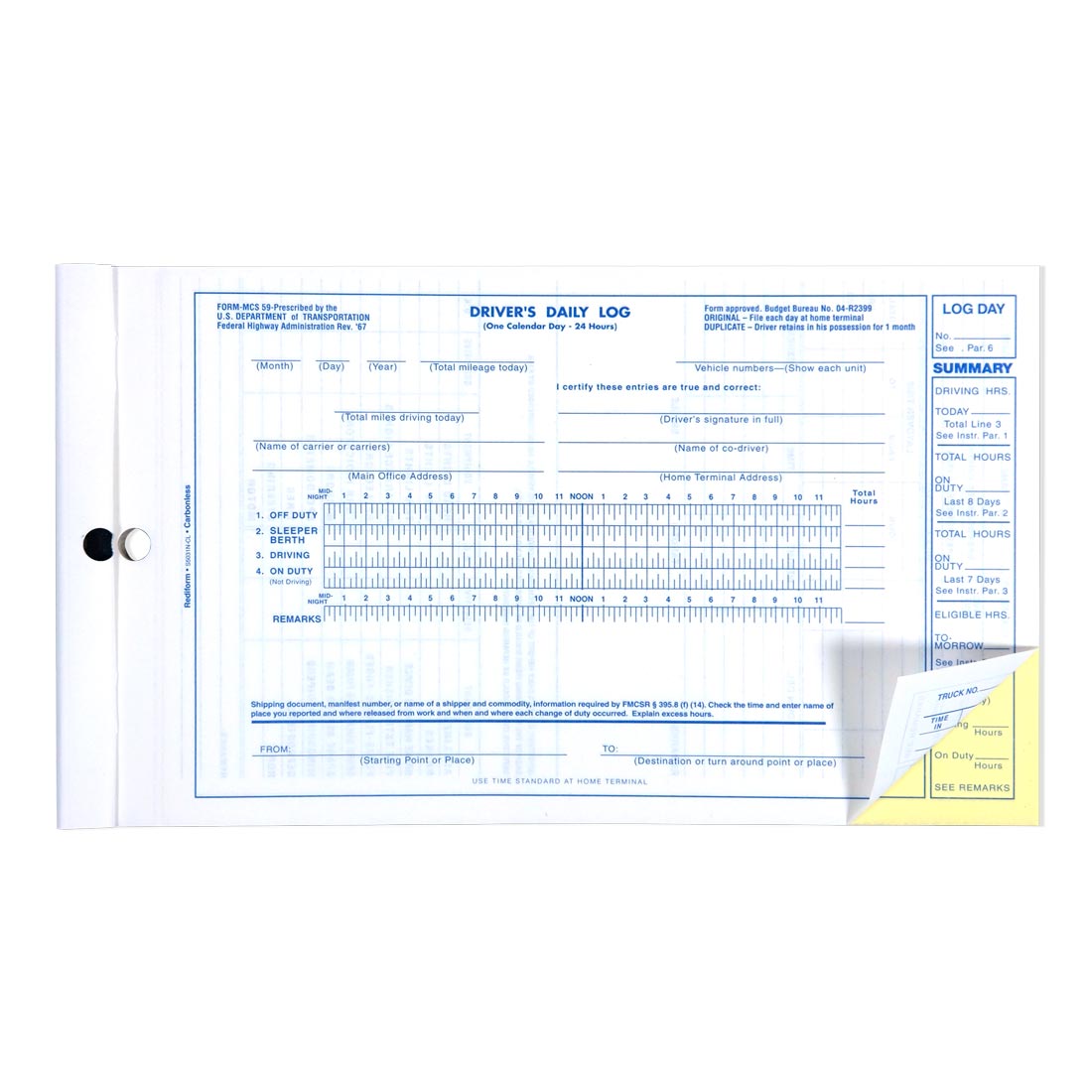 Driver's Daily Log Book S5031NCL