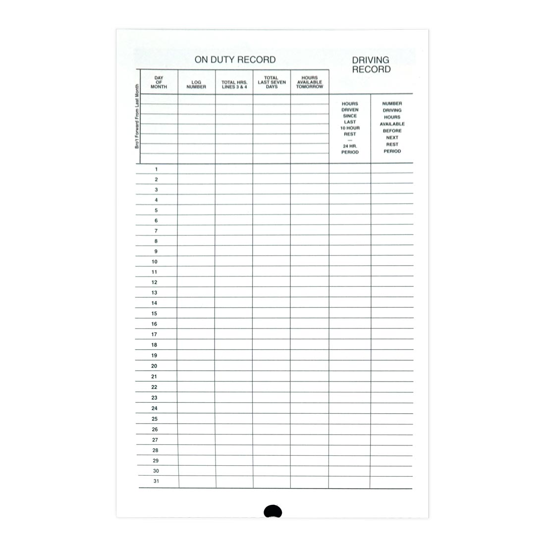 Driver's Daily Log Book S5031NCL