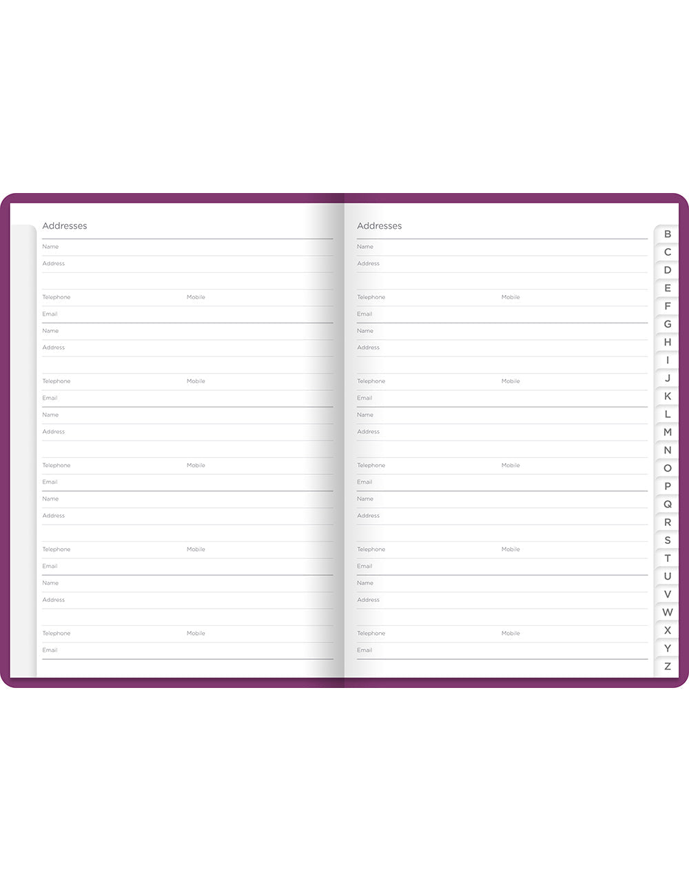 Dazzle A5 Address Book Purple#color_purple