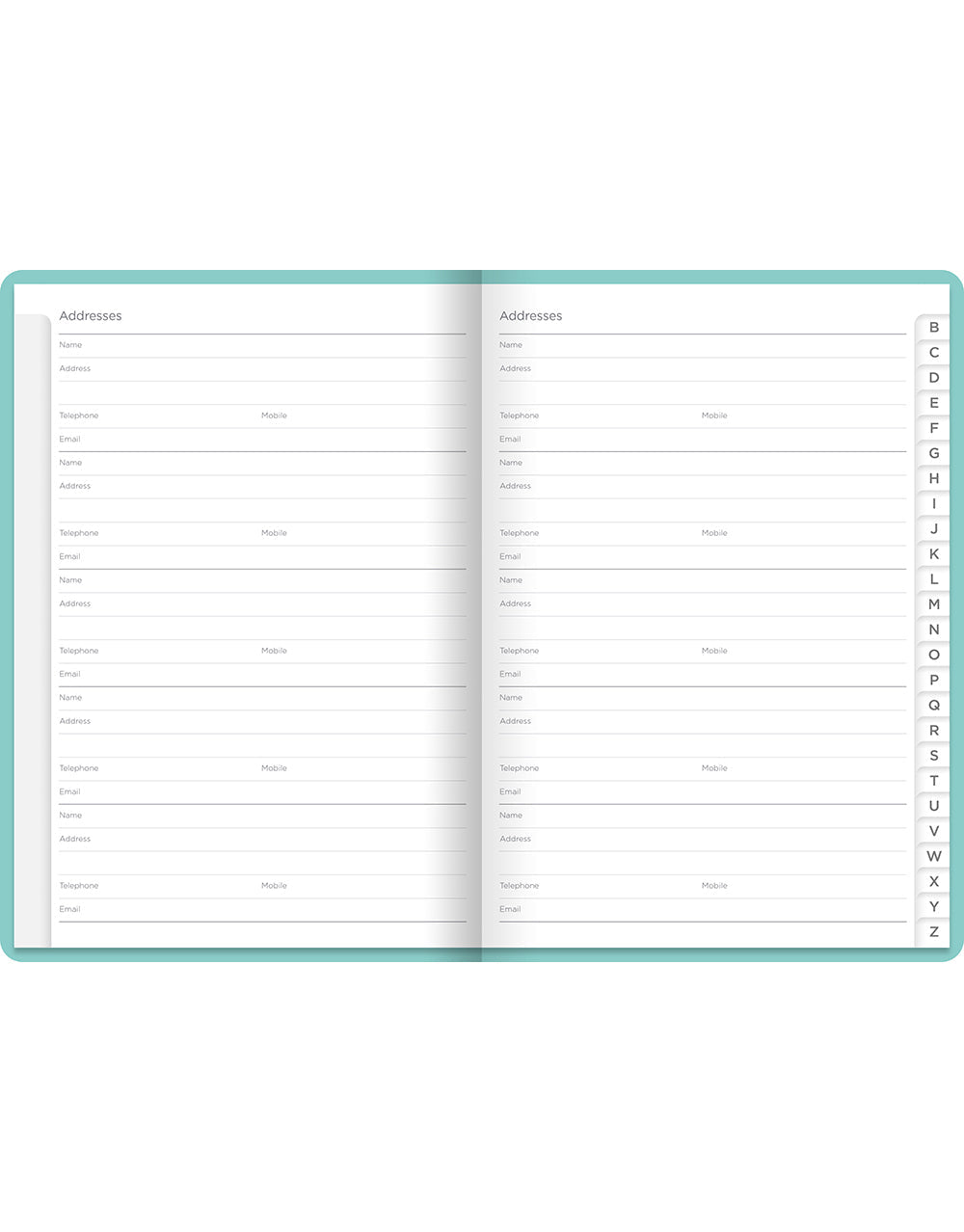 Dazzle A5 Address Book Turquoise#color_turquoise