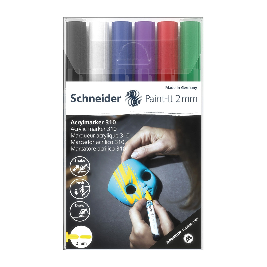 Paint-It 310 Acrylic Markers 2mm, Wallet 6 pieces - Assorted at