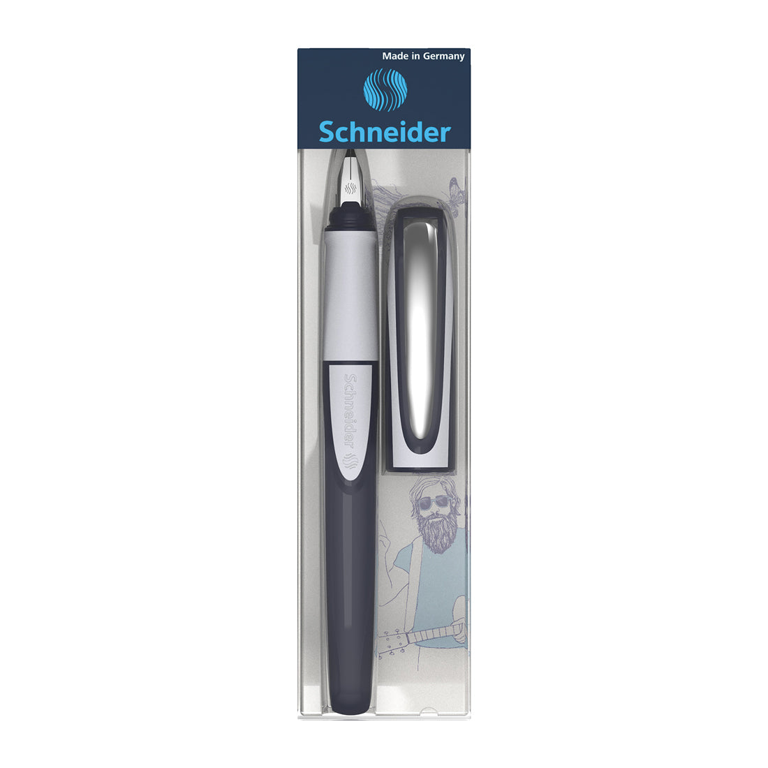 Ray Fountain Pen M - Dark Blue/Light Gray