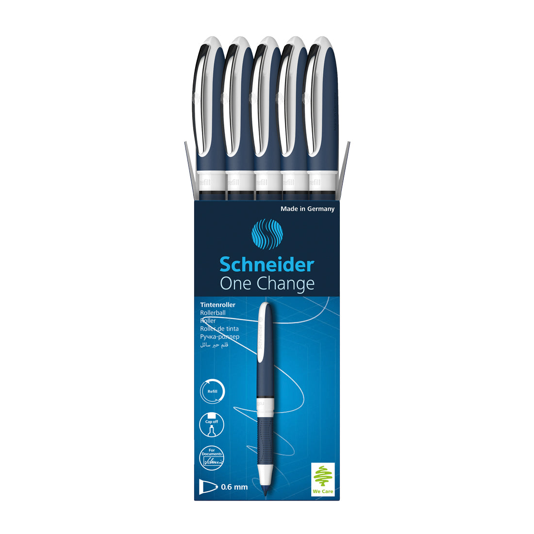 One Change Rollerball Pens 0.6mm, Box of 5#ink-color_black