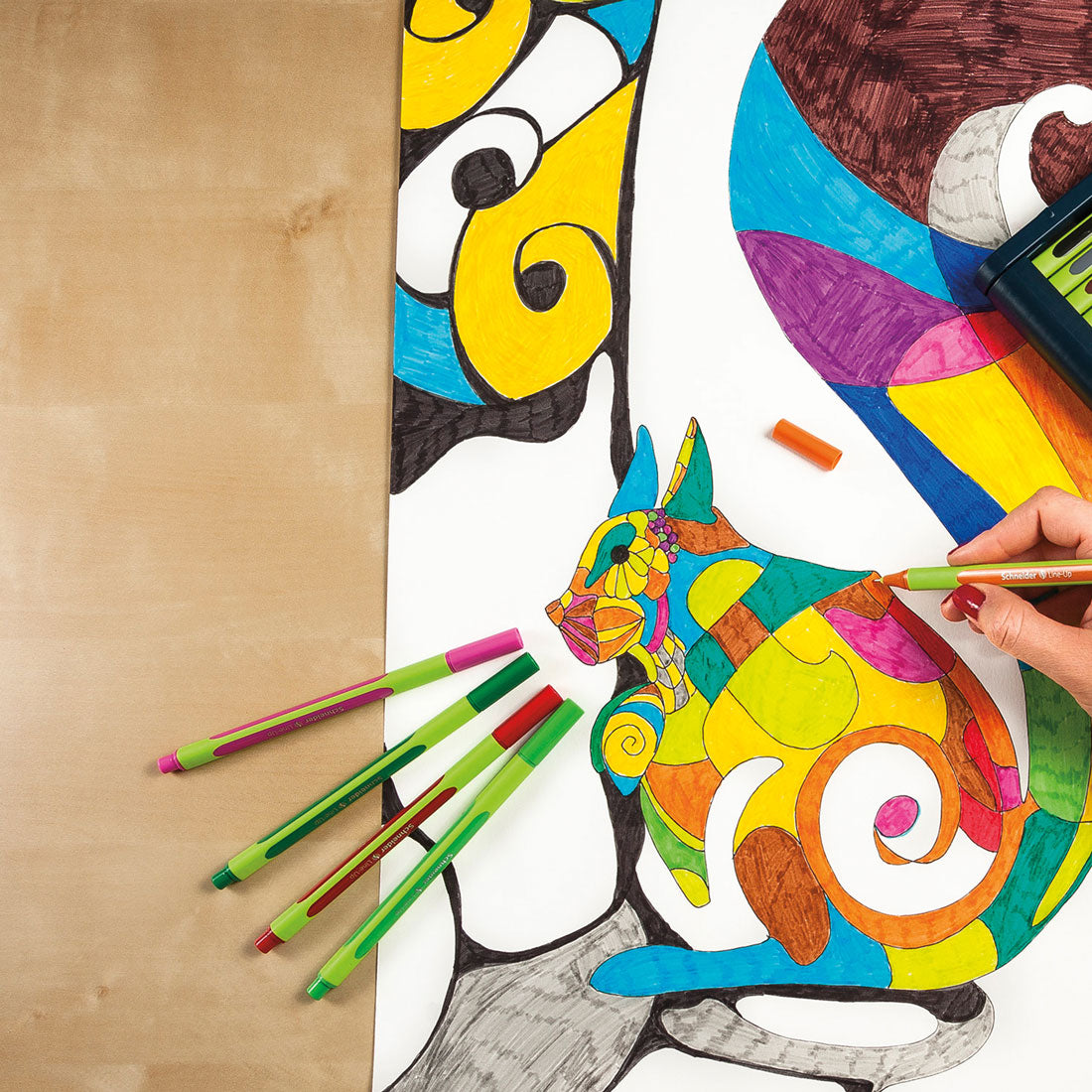 Line-Up Fineliners 0.4mm with Case stand, 8 pieces