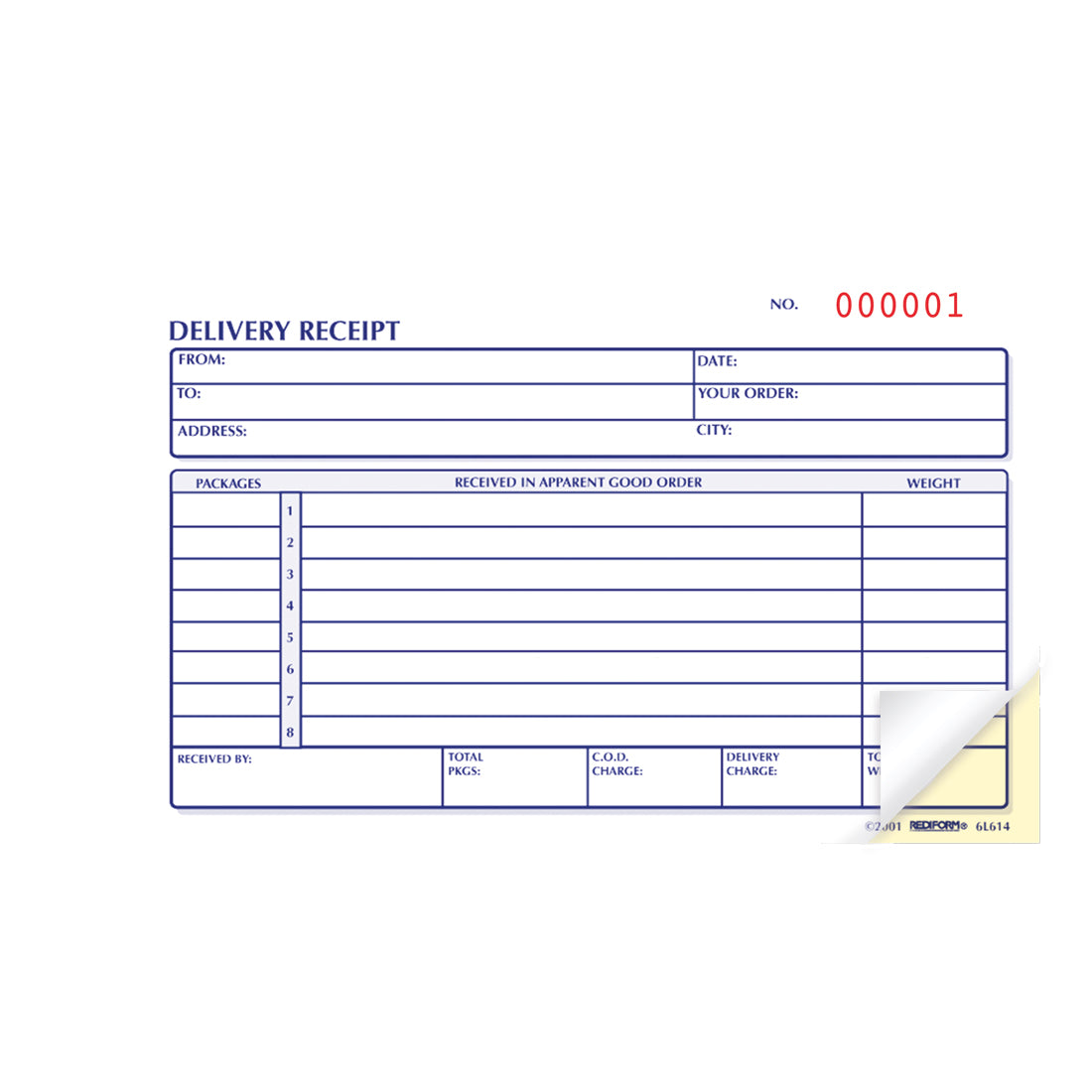 Delivery Receipt Book 6L614